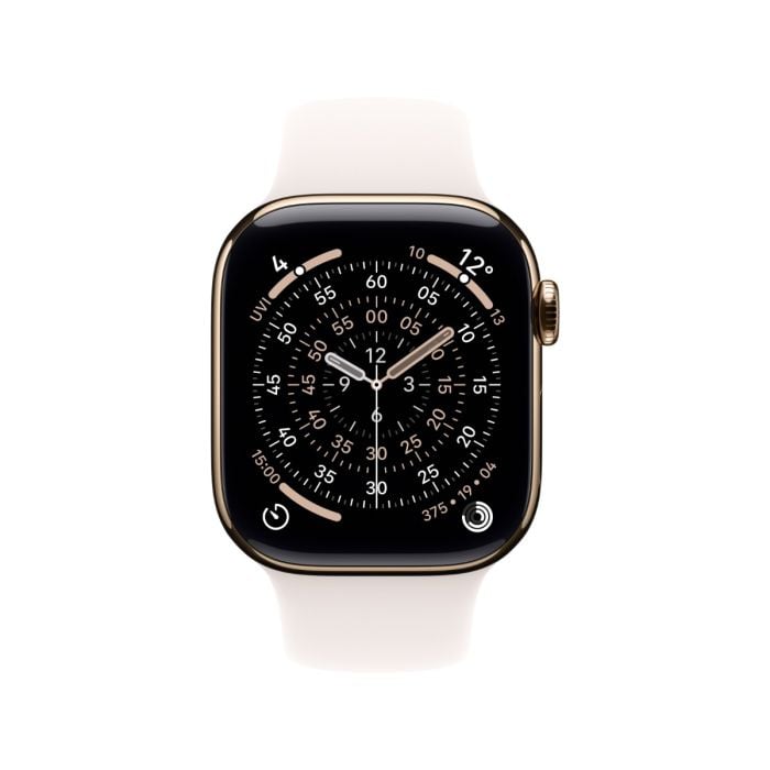 Apple Watch Series 11 Gold Titanium Case with Light Blush Sport Band - Oraxxi