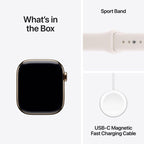 Apple Watch Series 11 Gold Titanium Case with Light Blush Sport Band - Oraxxi