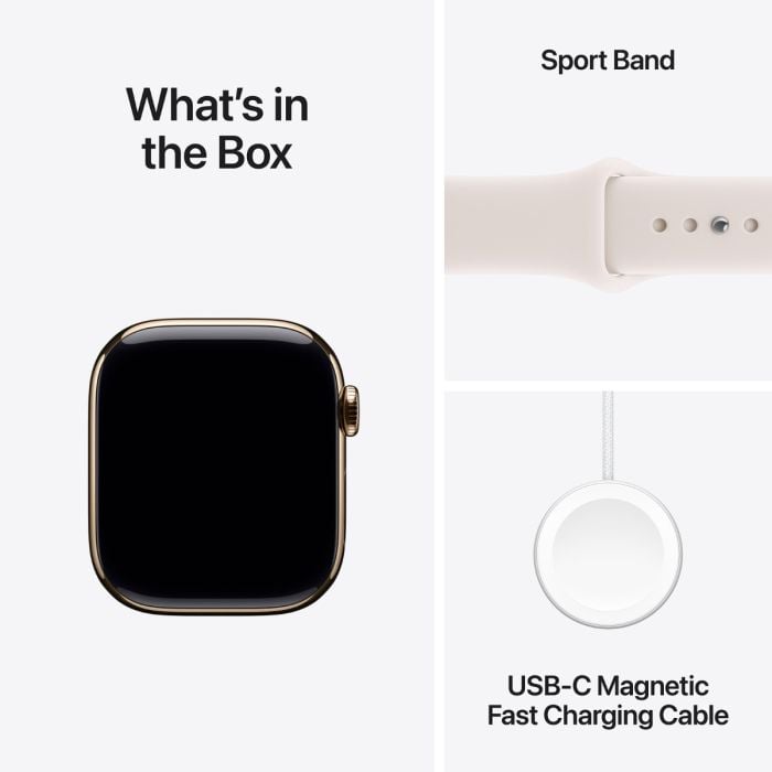 Apple Watch Series 11 Gold Titanium Case with Light Blush Sport Band - Oraxxi