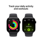 Apple Watch Series 11 Jet Black Aluminium Case with Black Sport Band - Oraxxi
