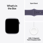 Apple Watch Series 11 Silver Aluminium Case with Purple Fog Sport Band - Oraxxi