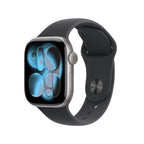 Apple Watch Series 11 Space Grey Aluminium Case with Black Sport Band - Oraxxi