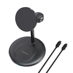 Choetech 3 - in - 1 15W Qi2 Magnetic Charging Stand - Black - Oraxxi